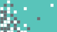 Pixels teal minimalistic artwork
