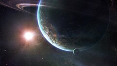 planet digital art planetary rings space art Space