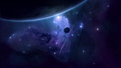 planet Space space art digital art nebula Stars JoeyJazz