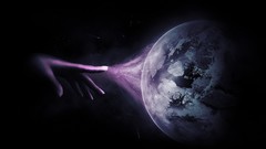 Planets hands artwork Space