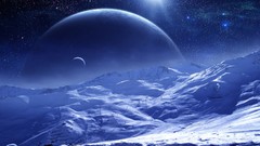 Planets science fiction outer space digital art qauz