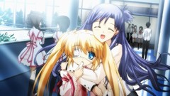 Plants Anime school blondes blue hair long hair anime girls 