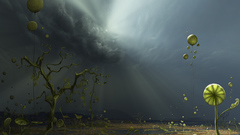 Plants Green clouds surrealism