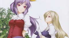 Plants hats bows blondes long hair anime girls touhou rokuwata 