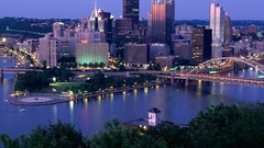 Point City Lights Pennsylvania Bridges cities pittsburgh 