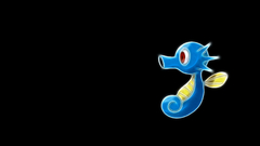Pokemon horsea black background