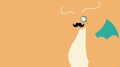 Pokemon monocle WTF minimalistic moustache Dragonite awesomeness