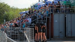 Police drag racing cars