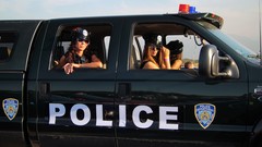 Police drag racing girls