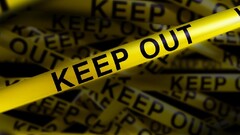 Police tape artwork sign yellow