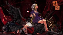 Ponytails motorbikes purple dress