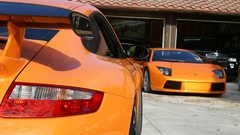 Porsche cars orange Lamborghini