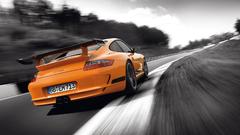 Porsche cars selective coloring