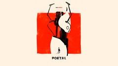 Portal fan art portal gun minimalistic video games valve 
