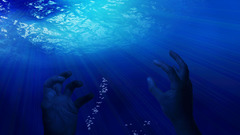 POV point underwater drowning