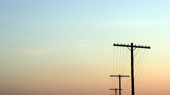 Power lines skyscapes sunset