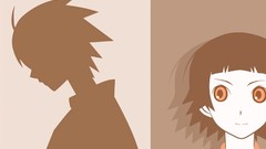 Profile silhouettes faces shadows anime girls brunettes short 