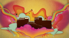 Psychedelic abstract buildings