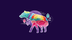 Purple background Animals artwork