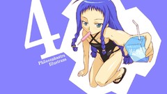 Purple bare shoulders mahou sensei negima Simple Background 