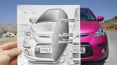 Purple cars Ford Ben Heine Pencil Vs Camera