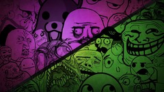 Purple Green funny trollface meme reddit 4chan memes trolley 