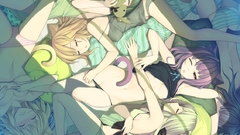 Purple hair animal ears