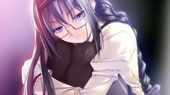 Purple hair tights mahou