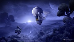 Purple moonrise digital art fantasy art Desktopography