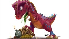 Purple Revenge Dinosaurs Prey trick turtles Tyrannosaurus Rex