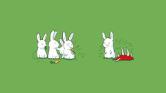 Rabbits Simple Background green