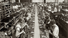 Radio working FACTORY Women Philly atwater 1925 assemblyline