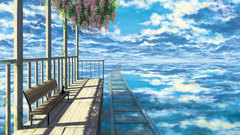 Railing railway skies clouds