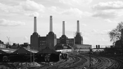 Railroad tracks power plants