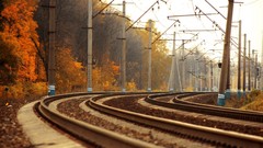 Railroad tracks trainway