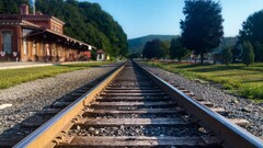 railway crossing train steam locomotive photography landscape