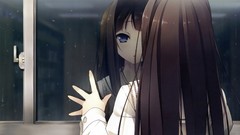 Rain anime girls brunettes seifuku your diary ayase sayuki 