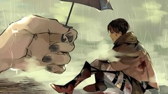 Rain Anime Umbrellas shingeki no kyojin rivaille anime boys