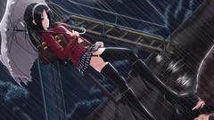 Rain Anime Umbrellas skirts boots artwork high heels dominatrix