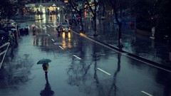Rain cars Umbrellas roads streets cityscapes motorbikes Hanoï