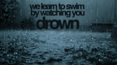 rain drown demotivational Typography water