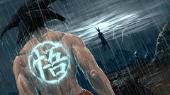 Rain Lightning Anime Dragon Ball Z son goku anime boys Battle 