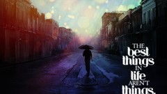 Rain Men Umbrellas paintings vivid saying cities vivid colors 