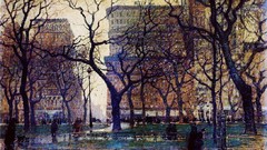 Rain paint impressionist painting