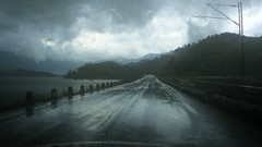 Rain roads water drops Roadside Monument