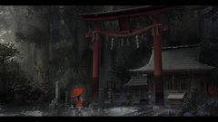 Rain shrine torii anime