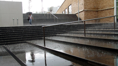 Rain stairways Prague Umbrellas