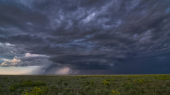 Rain storm fields tornado