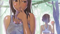 Rain wet apples anime