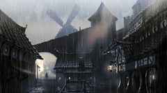 Rain windmills well paintings Lamps houses the elder scrolls v 